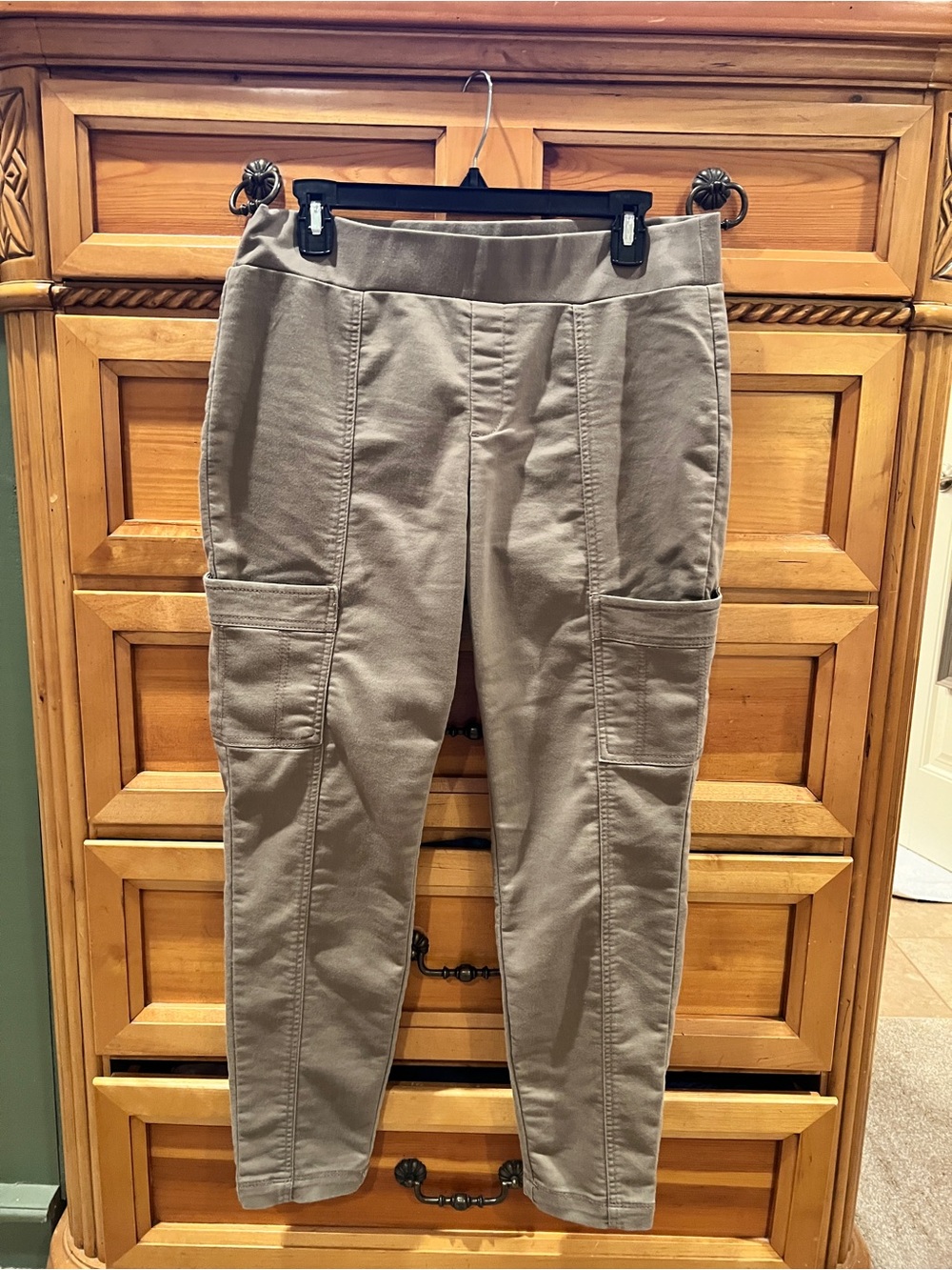 Natural Reflections Pull On Tan Taupe Brown Utility Cargo Pants Sz 12